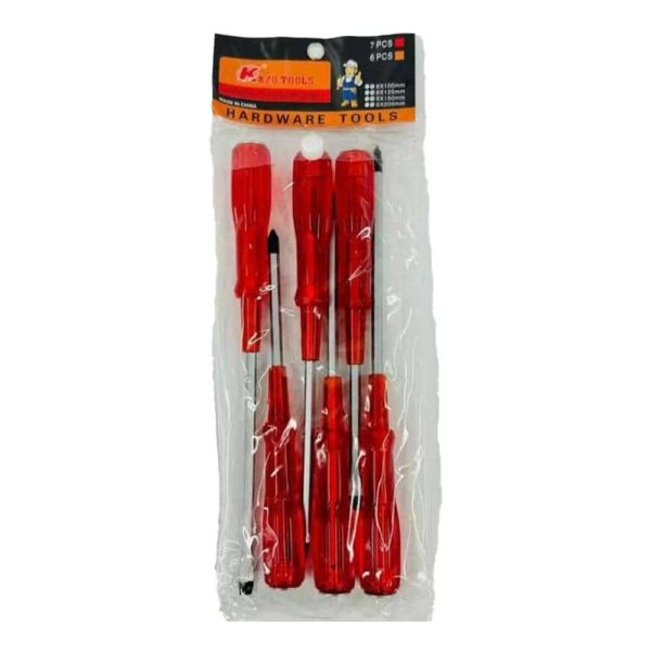 ست 6 عددی پیچ گوشتی چهار سو قرمز kkzo tools