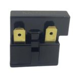 رله سنگی یخچال KAMTECH 3 پین با بدنه مشکی و پین‌های برنجی طلایی